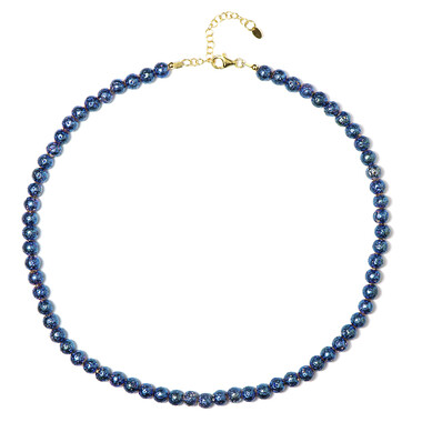 Collar en plata con Perla de lava azul royal