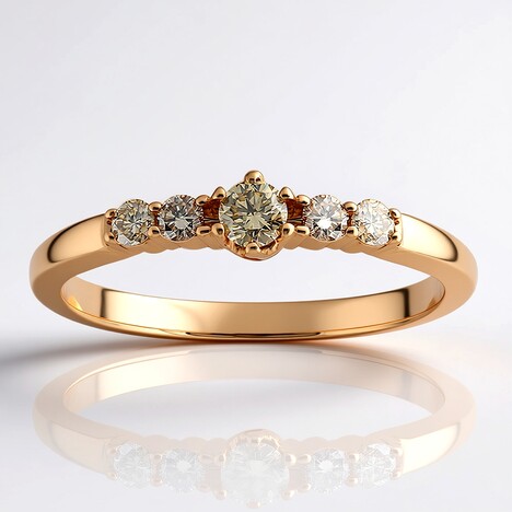 Anello in oro con Diamante Rose de France SI1 di Argyle (Annette)