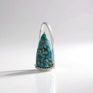Pendentif en argent et Turquoise bleue cuivrée de Mohave (Faszination Türkis)
