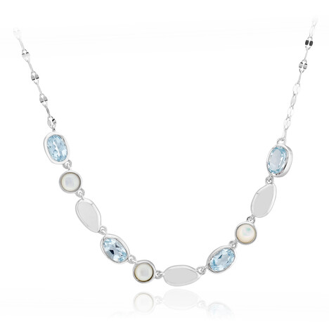 Collar en plata con Topacio azul cielo