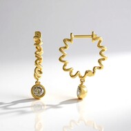 Orecchini in argento con Diamante Champagne I2