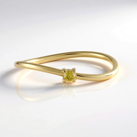 Anello in oro con Diamante Giallo SI2