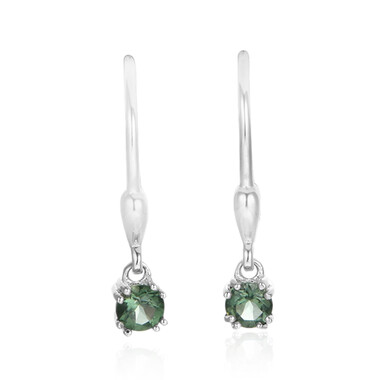 Boucles d'oreilles en argent et Apatite chromifère