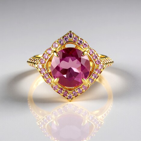 Anello in argento con Fluorite Rosa del Messico (Adela Silber)