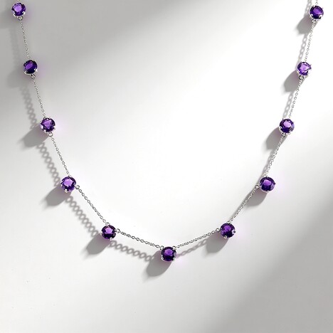 Collier en argent et Améthyste de Zambie (de Melo Essence)