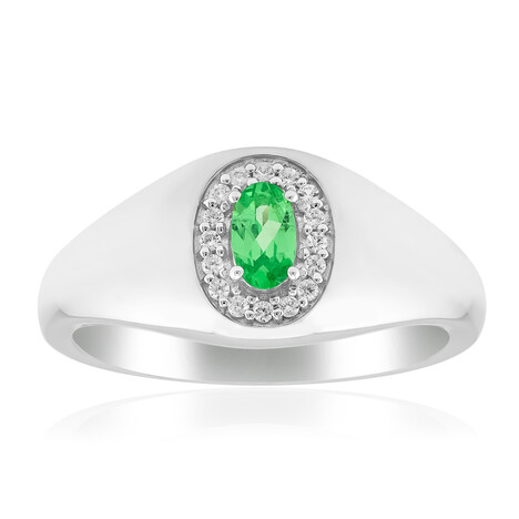 Zilveren ring met een AAA Keniaanse tsavoriet