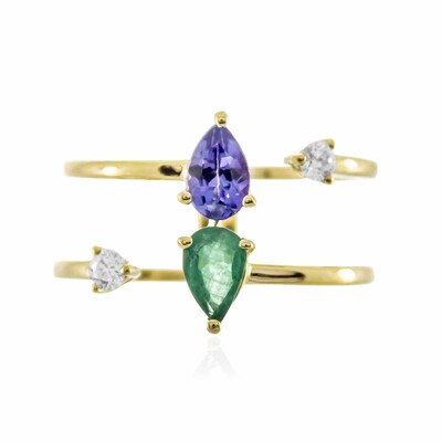 Anillo en oro con Esmeralda de Zambia AAA (CIRARI)