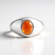 Roter Onyx-Silberring