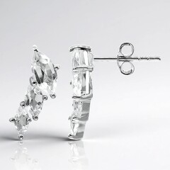 Orecchini in argento con Topazio Bianco