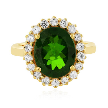 Zilveren ring met een Russische diopsied