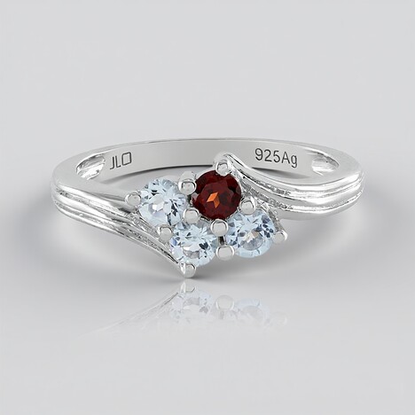 Anello in argento con Topazio Blu Cielo