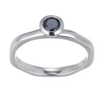 Black Sapphire Silver Ring
