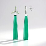 Orecchini in argento con Calcedonio Verde (KM by Juwelo)