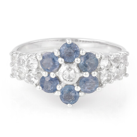 Pfauen-Kyanit-Silberring