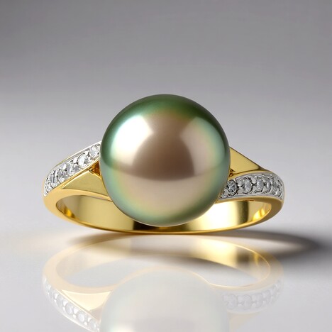Anello in argento con Perla Tahitiana (TPC)
