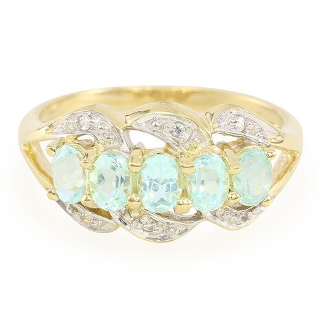 Anillo en oro con Turmalina Paraíba de Brasil