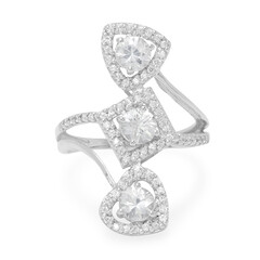 Zilveren ring met zirkonen