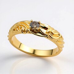 Anello in oro con Diamante Champagne d'Argyle SI2 (de Melo Gold)