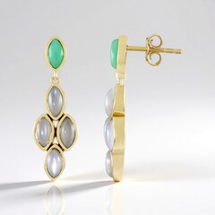 Boucles d'oreilles en argent et Chrysoprase (KM by Juwelo)