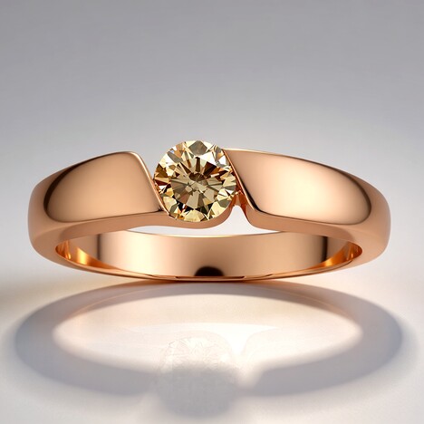 Bague en or et Diamant rose de France VS1 d'Argyle (Annette)