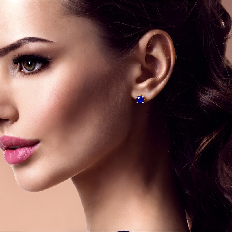 Kolczyki na srebro i Spinel kobaltowoniebieski (Gems en Vogue)
