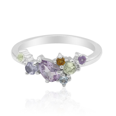 Zilveren ring met een Boliviaanse amethist