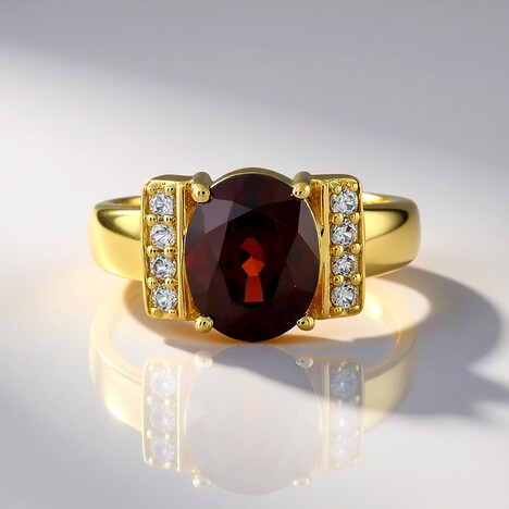Bague en argent et Zircon cognac