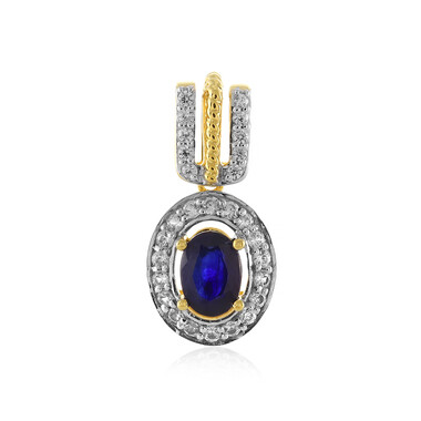 Ciondolo in argento con Zaffiro Blu del Madagascar