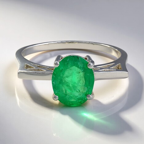 Bague en argent et Emeraude de Bahia