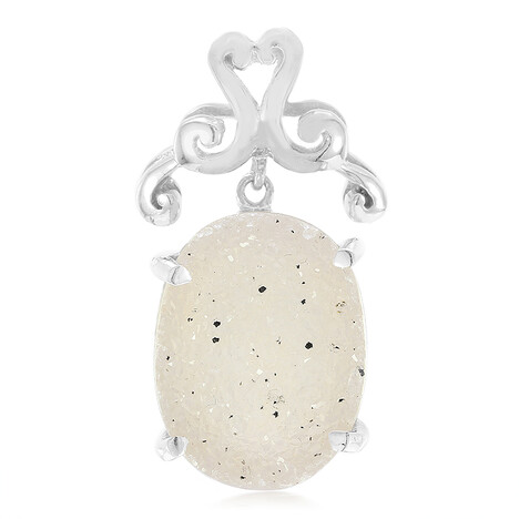 Zilveren hanger met een glitter agaat