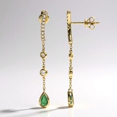 Orecchini in oro con Smeraldo Zambia AAA