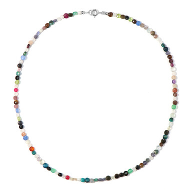 Collier en argent et Obsidienne dorée