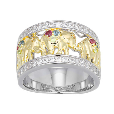 Zilveren ring met Londen-blauwe topaasstenen (Adela Silber)