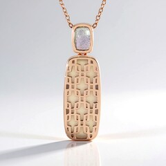 Collana in argento con Calcedonio Bianco (KM by Juwelo)