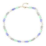 Zilveren halsketting met kwartskristallen (Riya)