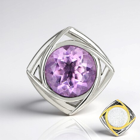Ciondolo in argento con Fluorite Viola (MONOSONO COLLECTION)