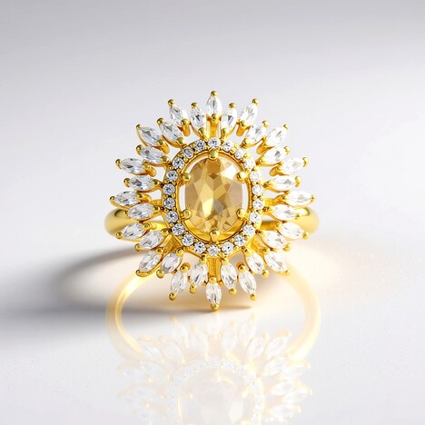 Anello in argento con Zircone Mandarino (Adela Silber)