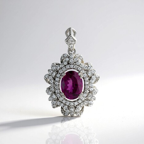 Pendentif en argent et Grenat magenta