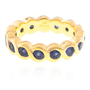 Anello in argento con Zaffiro Blu del Madagascar