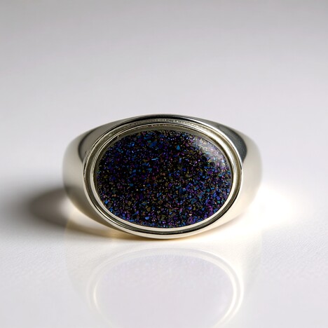 Anello in argento con Agata Glitter Porpora