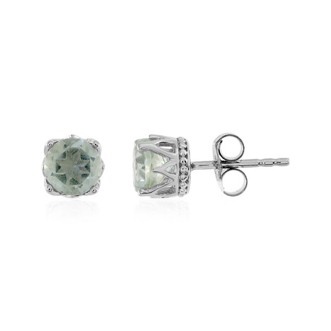 Boucles d'oreilles en argent et Améthyste verte