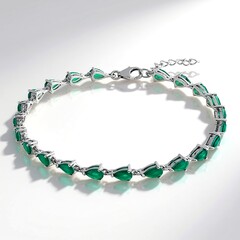 Bracciale in argento con Quarzo Verde
