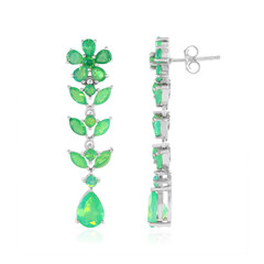 Boucles d'oreilles en argent et Opale verte d'Éthiopie