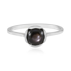 Zilveren ring met een zwarte ster saffier (de Melo Essence)