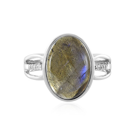 Zilveren ring met een labradoriet