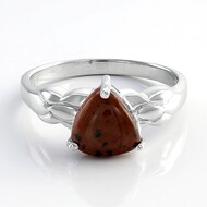 Anillo en plata con Obsidiana caoba