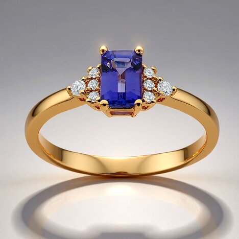 Bague en or et Tanzanite AAA