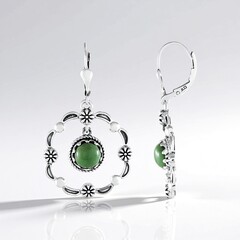 Orecchini in argento con Turchese Verde (Desert Chic)