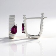Magenta Garnet Silver Earrings