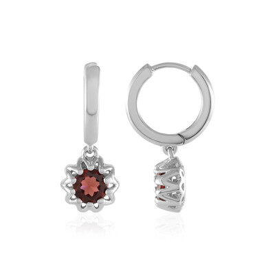 Boucles d'oreilles en argent et Grenat du Mozambique
